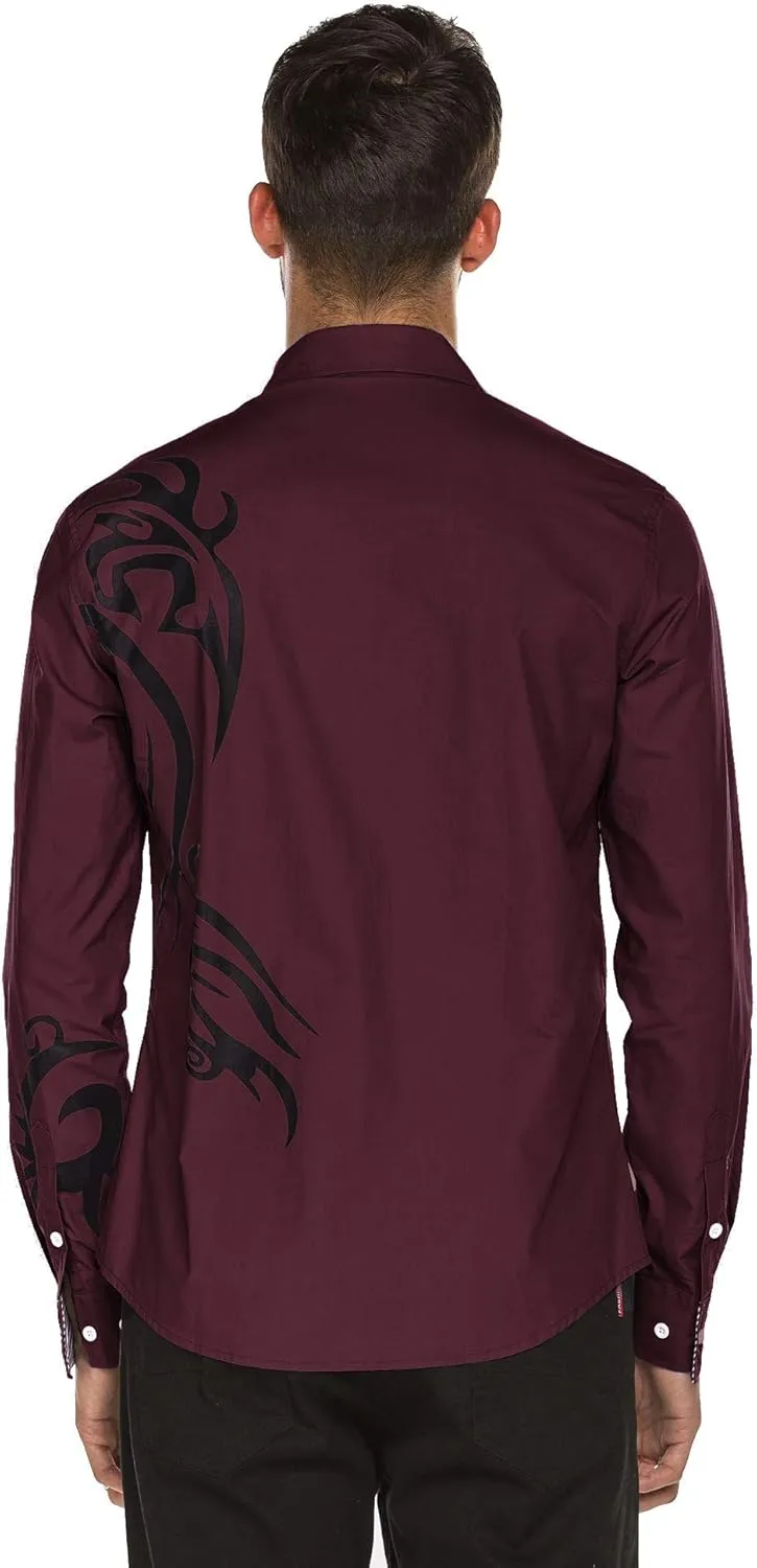 COOFANDY Men's Print Button Down Dress Shirt Fashion Long Sleeve Casual Shirts