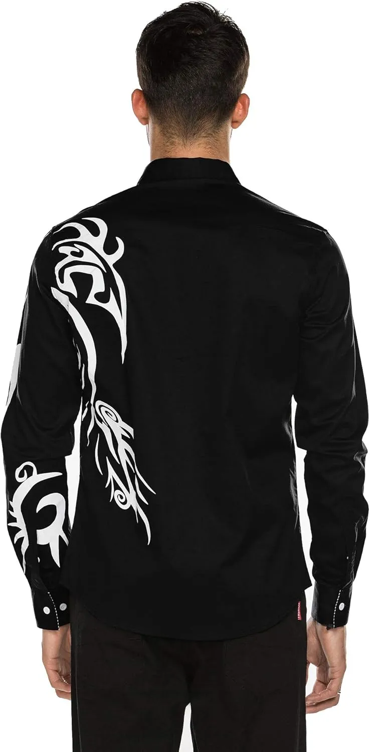 COOFANDY Men's Print Button Down Dress Shirt Fashion Long Sleeve Casual Shirts