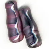 Czech rose and gray purple glass bottle beads. 23x8mm pkg of 4 B11-PP-0583(e)