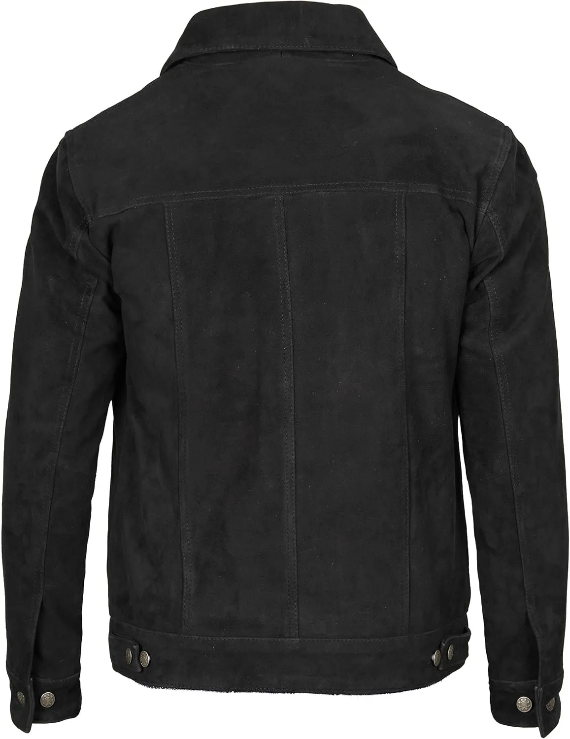 Decrum Leather Suede Jacket Men  Real Lambskin Vintage Style Suede Trucker Jacket Men