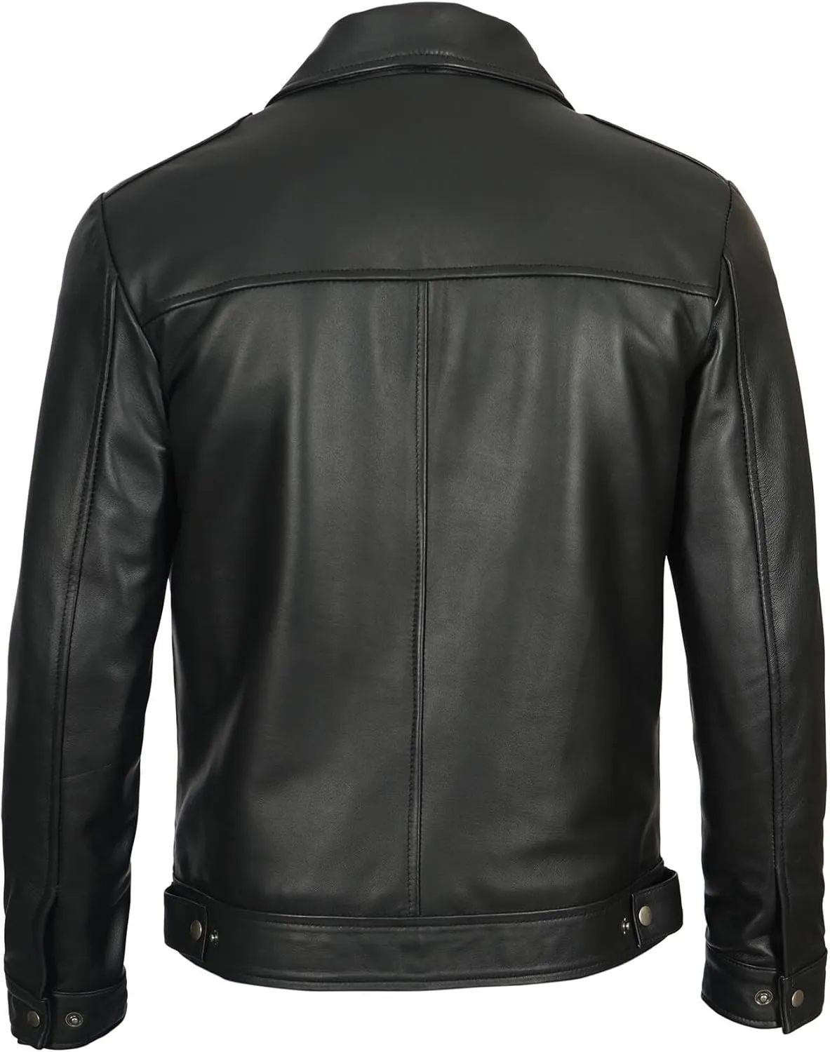 Decrum Mens Leather Jacket - Real Lambskin Classic Vintage Style Leather Jackets For Men
