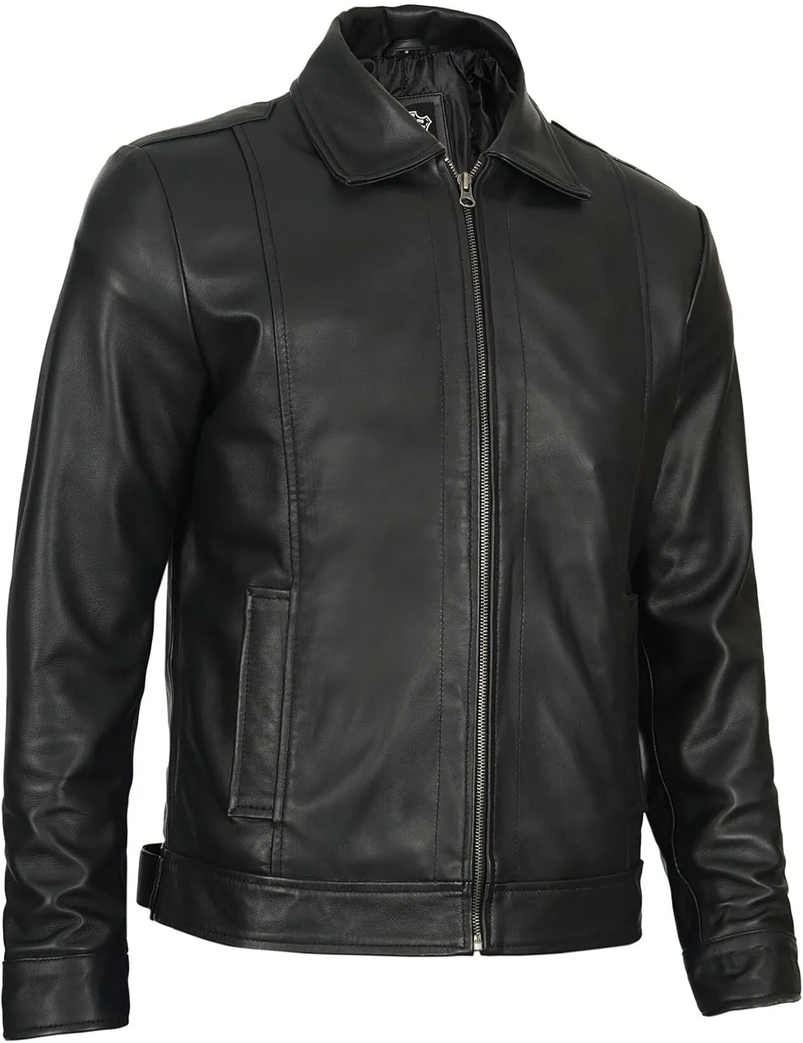 Decrum Mens Leather Jacket - Real Lambskin Classic Vintage Style Leather Jackets For Men
