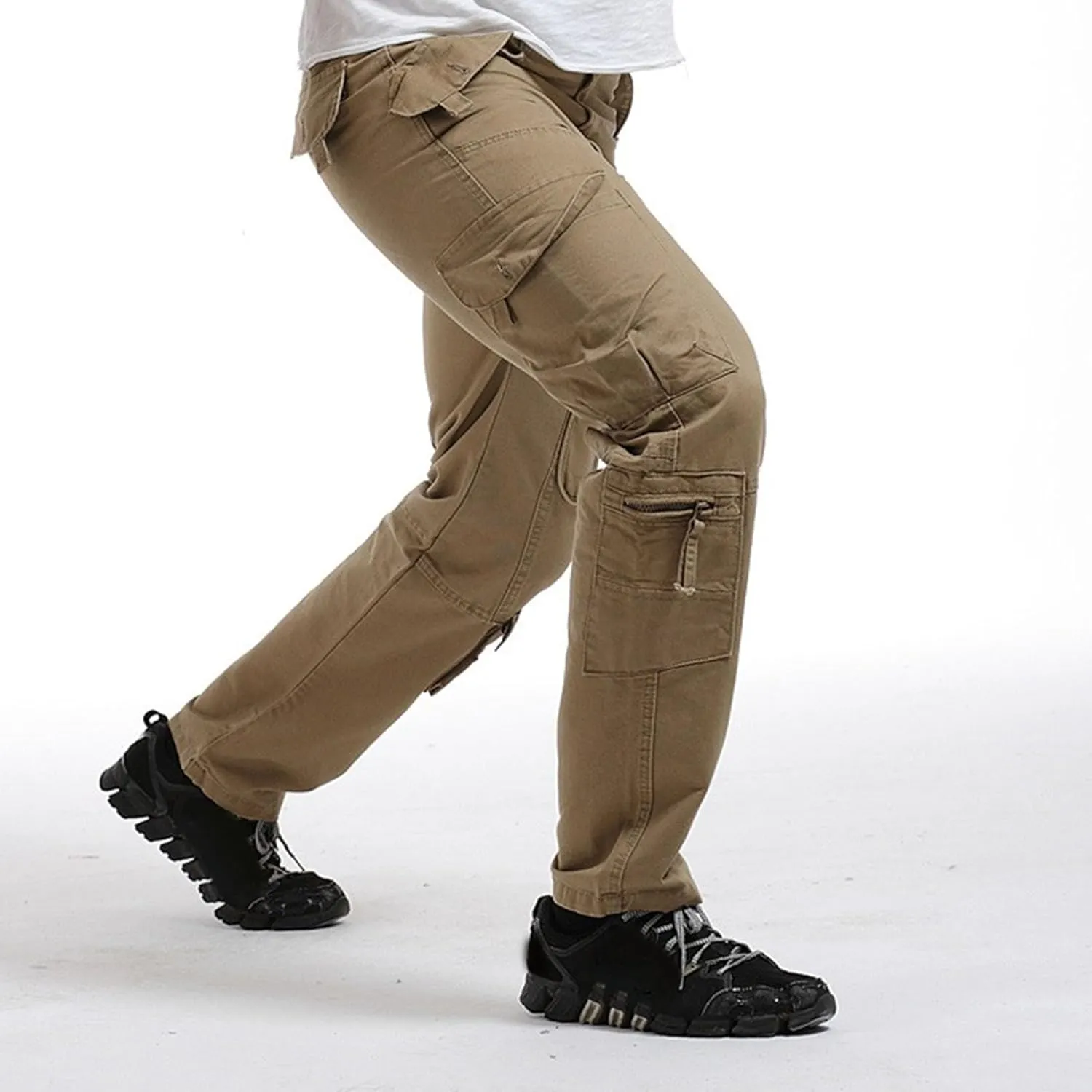 DGHM-JLMY Men's Relaxed Fit Cargo Pants Slim Fit Ripstop Tactical Pants Casual Outdoor Hiking Work Pant Multi Pockets