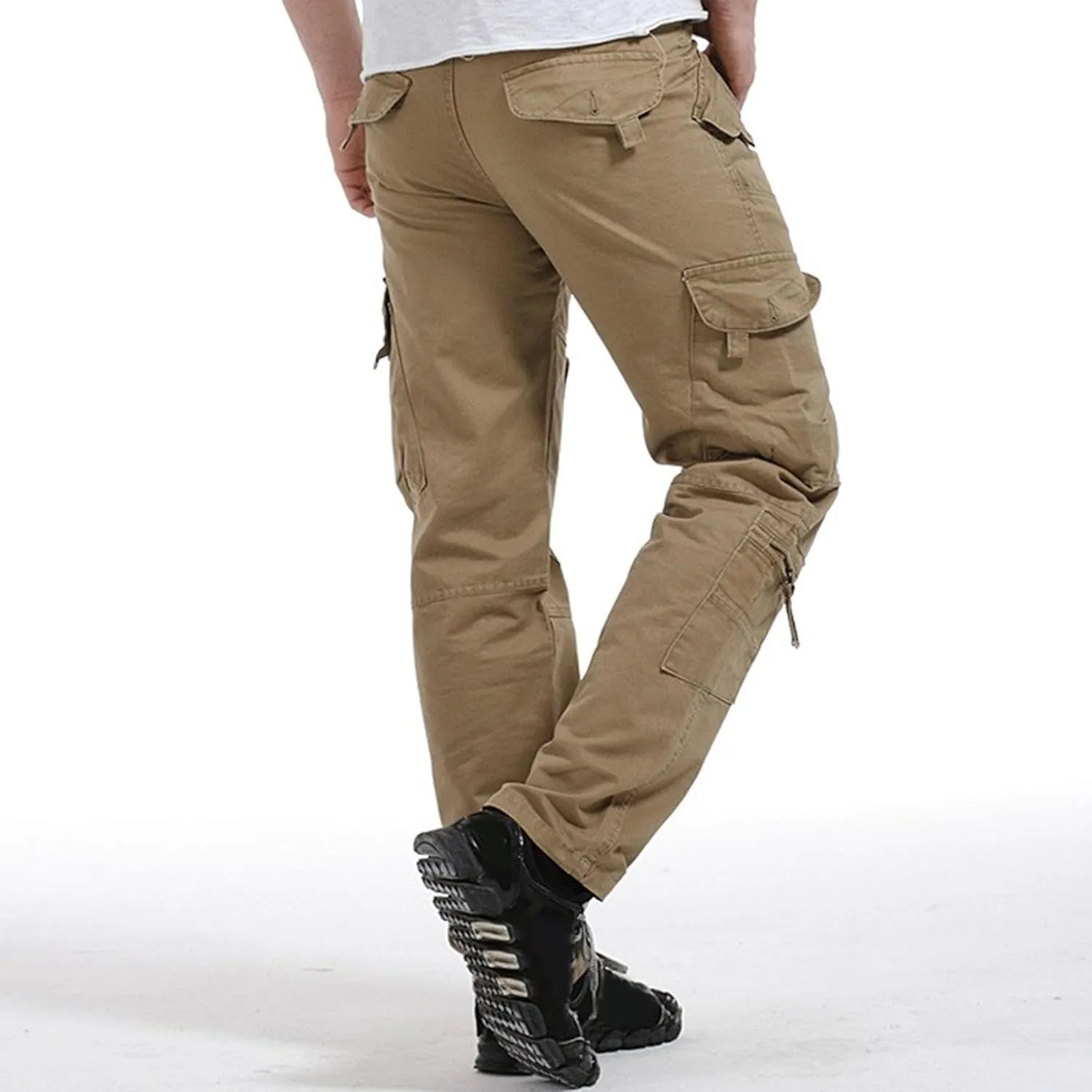 DGHM-JLMY Men's Relaxed Fit Cargo Pants Slim Fit Ripstop Tactical Pants Casual Outdoor Hiking Work Pant Multi Pockets