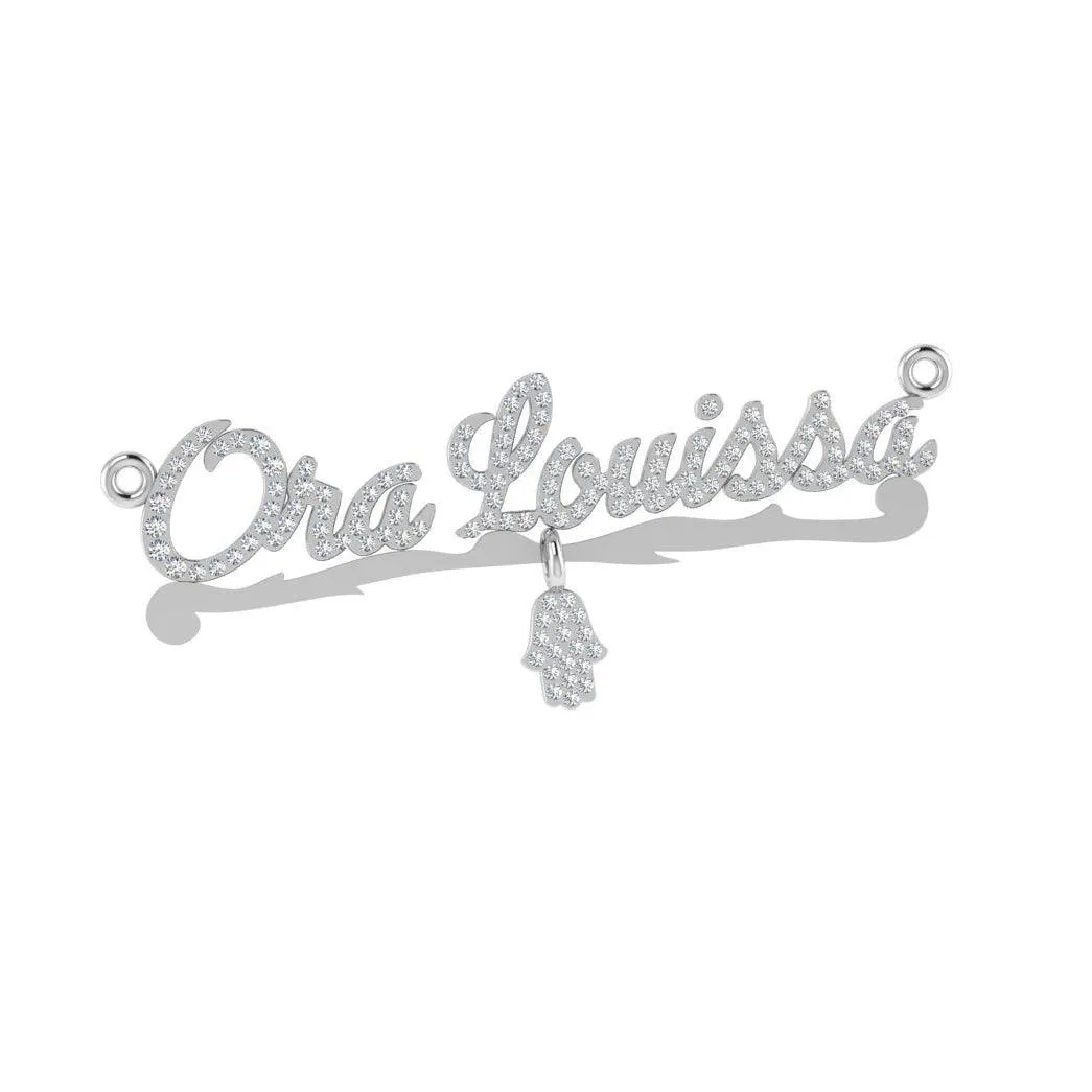 Diamond Name Necklace White Gold