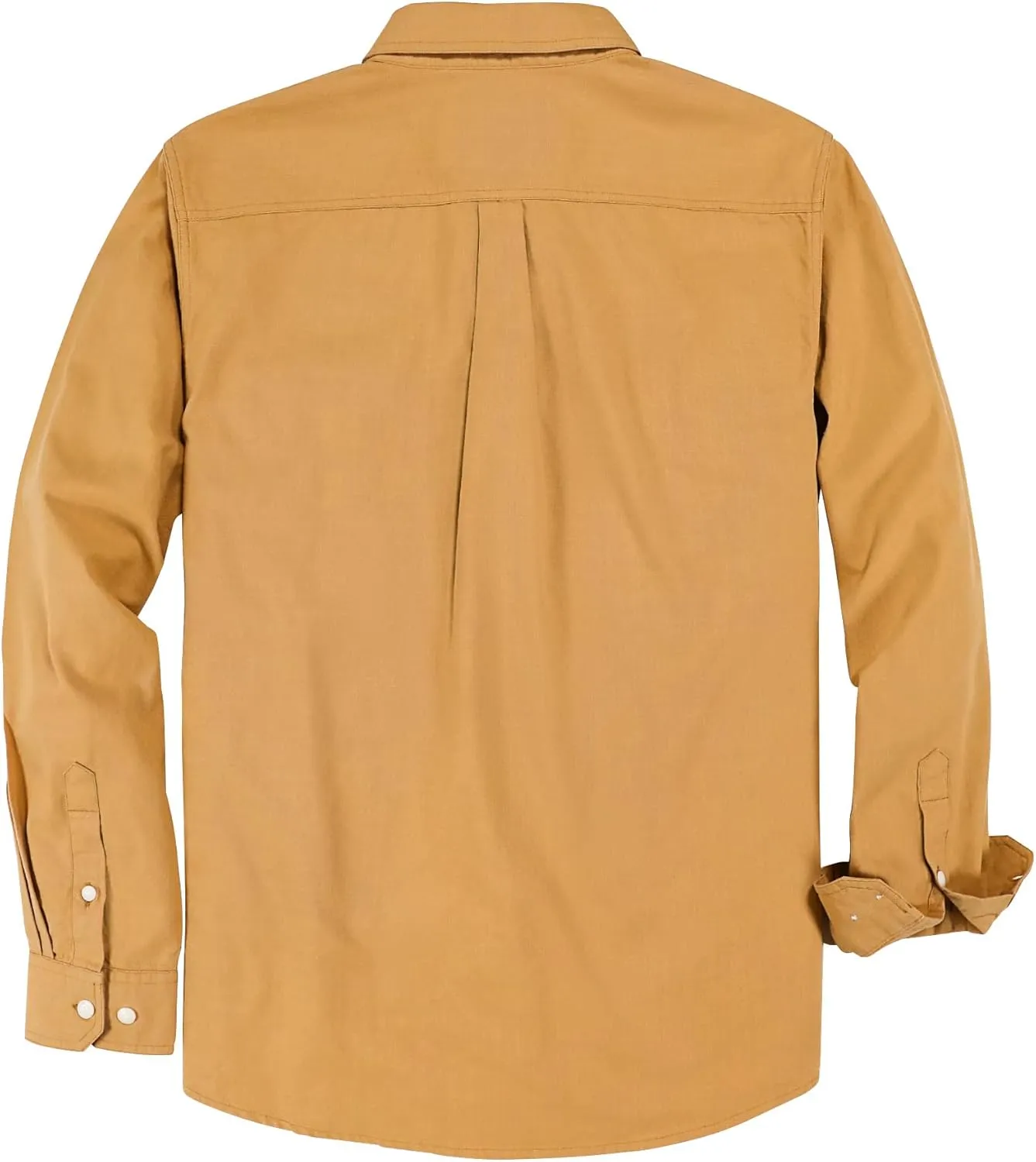 Dubinik Chambray Shirt Men Long Sleeve Cotton Work Shirts with 2 Pockets Casual Button Down