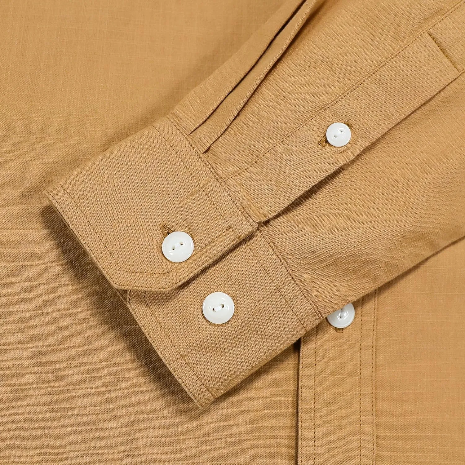 Dubinik Chambray Shirt Men Long Sleeve Cotton Work Shirts with 2 Pockets Casual Button Down