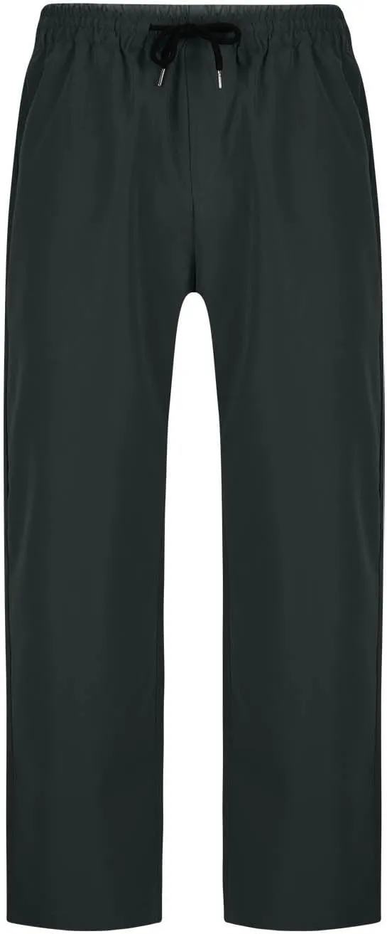 Elastic Waist Cotton Casual Pants Men Relaxed Pockets Summer Outdoor Daily Lounge Travel Hiking Breathable Durable