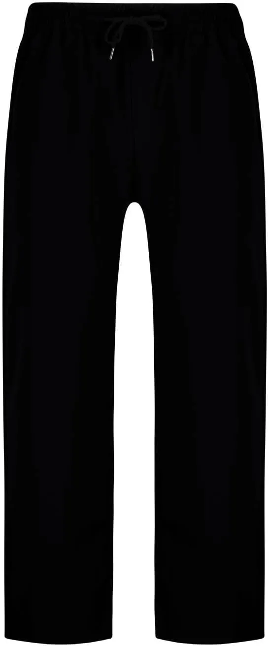 Elastic Waist Cotton Casual Pants Men Relaxed Pockets Summer Outdoor Daily Lounge Travel Hiking Breathable Durable