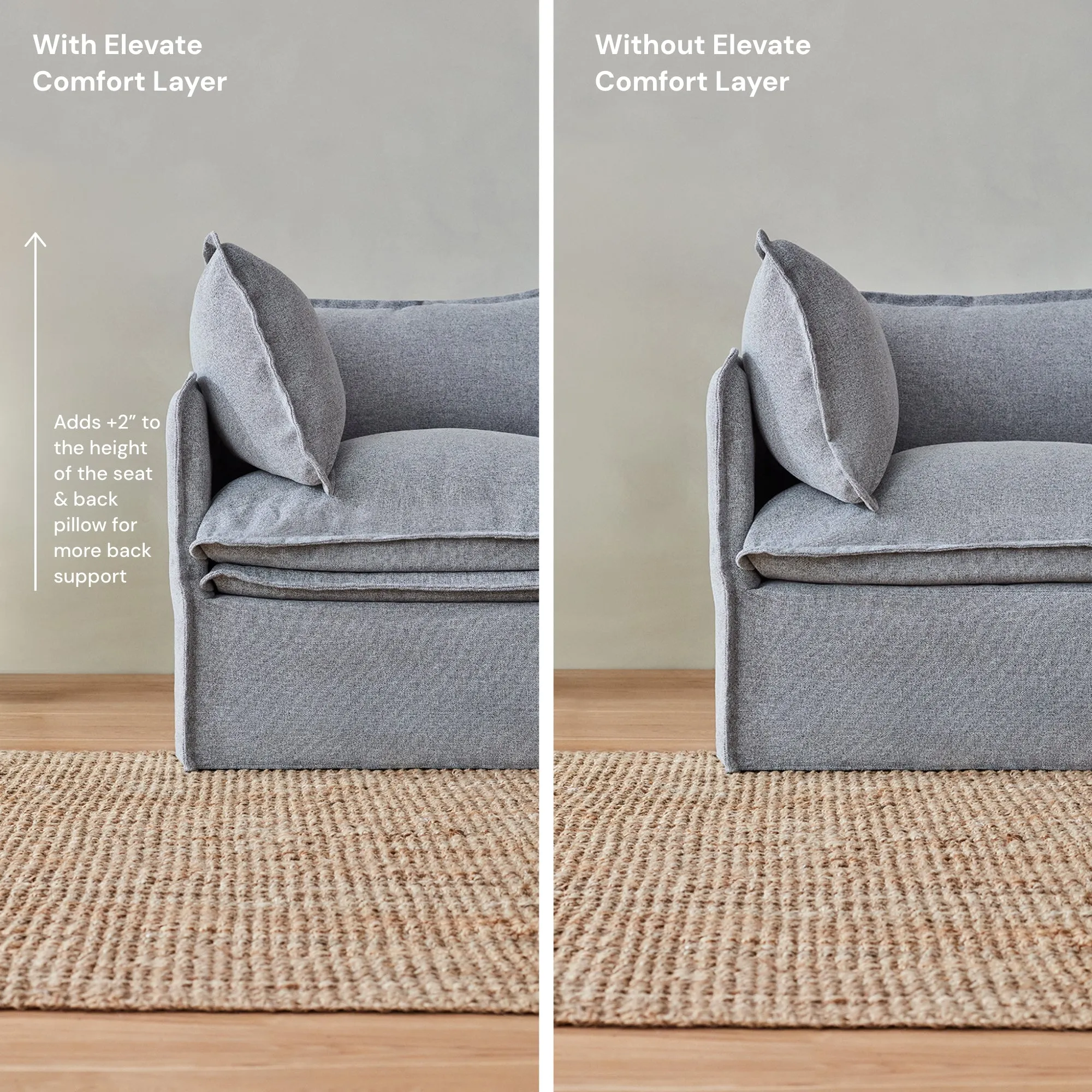 Elevate Comfort Layer for Armless Chair in Milk
