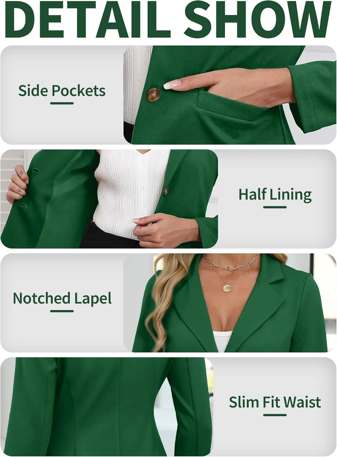 ELLEVEN Women's Casual Stretchy Knit Blazer,Lightweight Slim Fit Jackets Long Sleeve Business Suit with Pockets