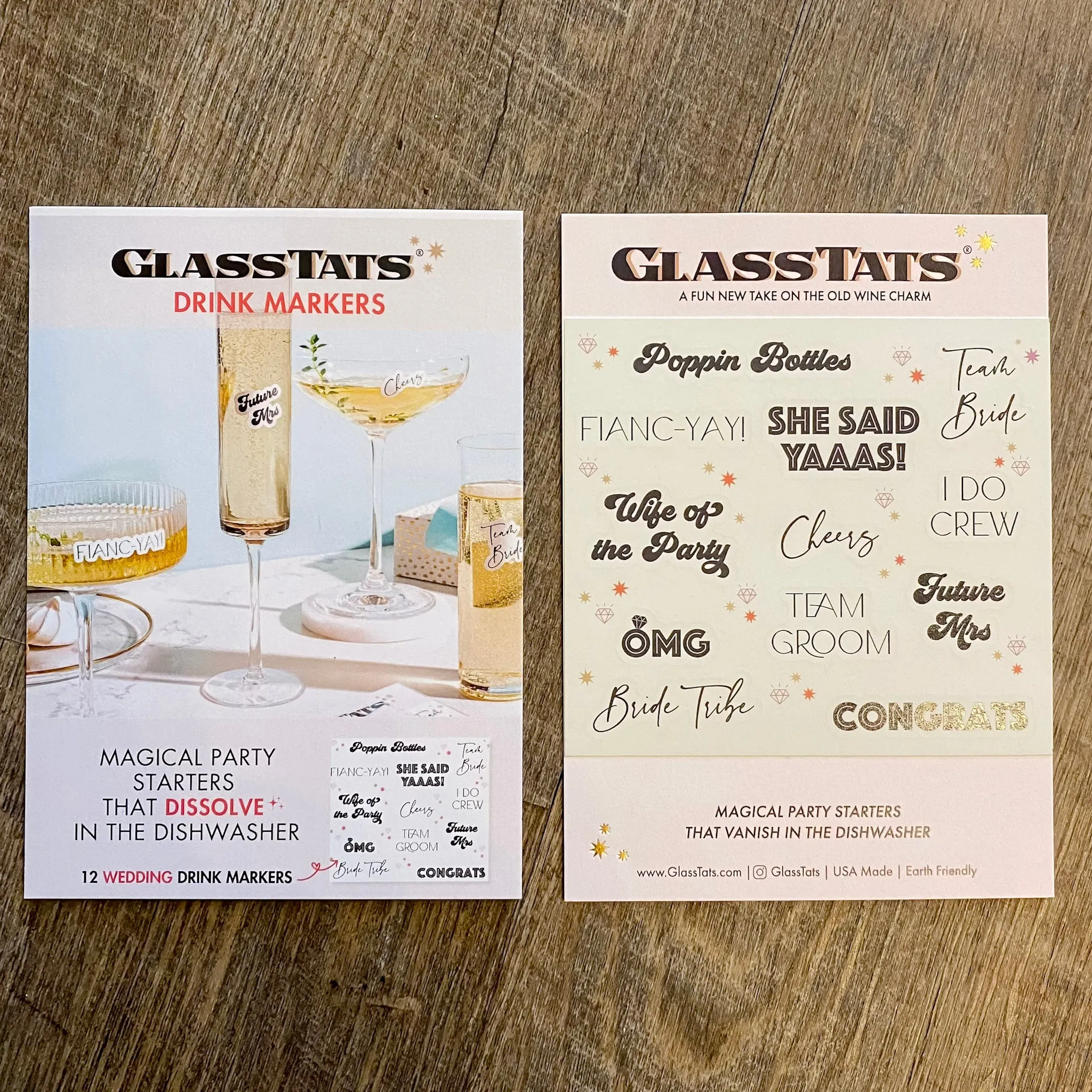 Engagement Themed  Drink Markers by GlassTats