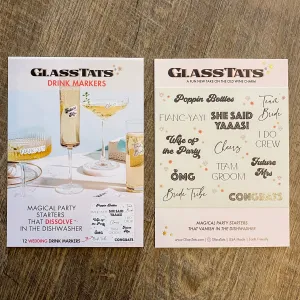 Engagement Themed  Drink Markers by GlassTats