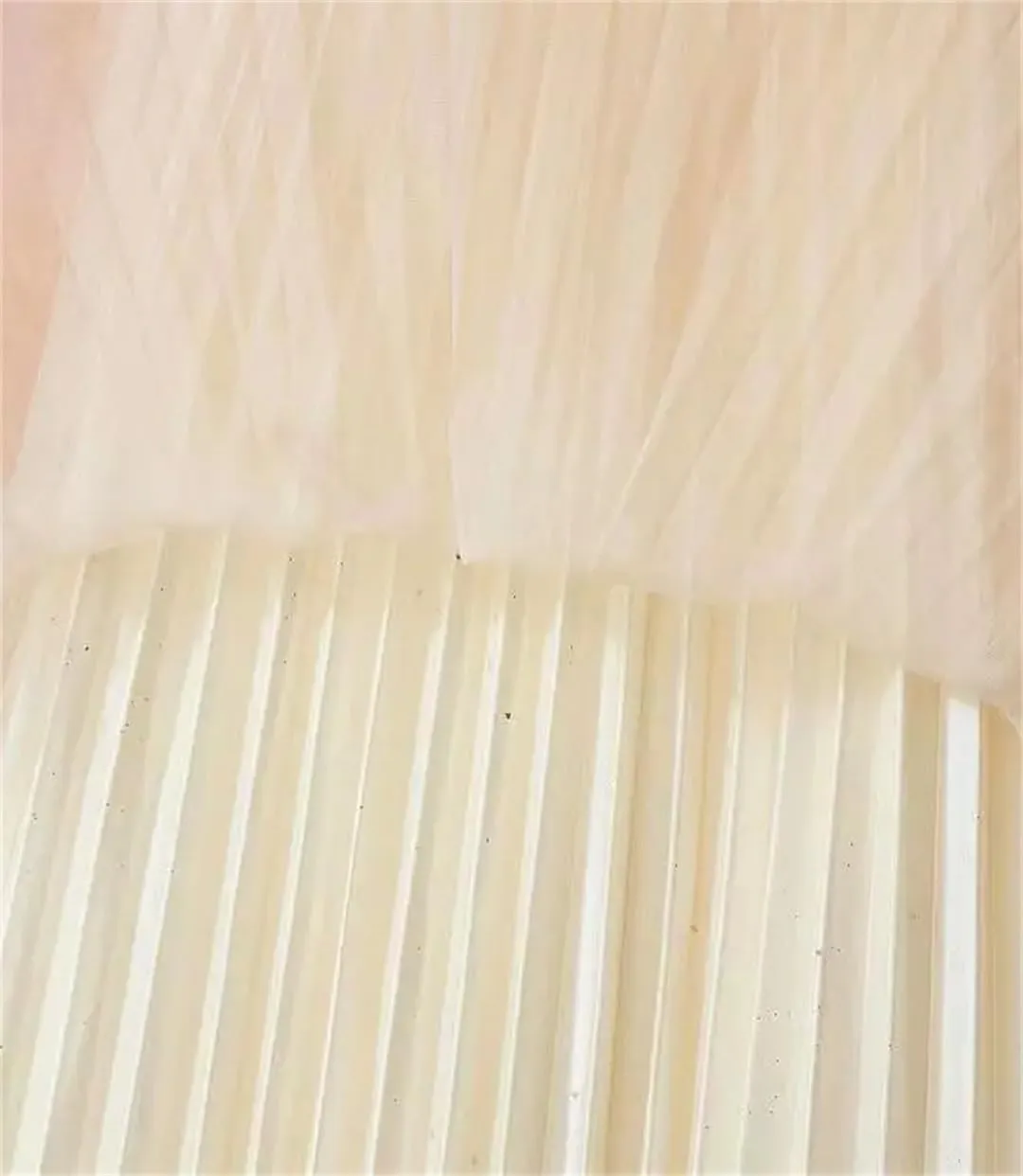 Fashion Gradient Pleated Mesh Skirt Women Elastic High Waist Casual A-Line Party Midi Long Skirt