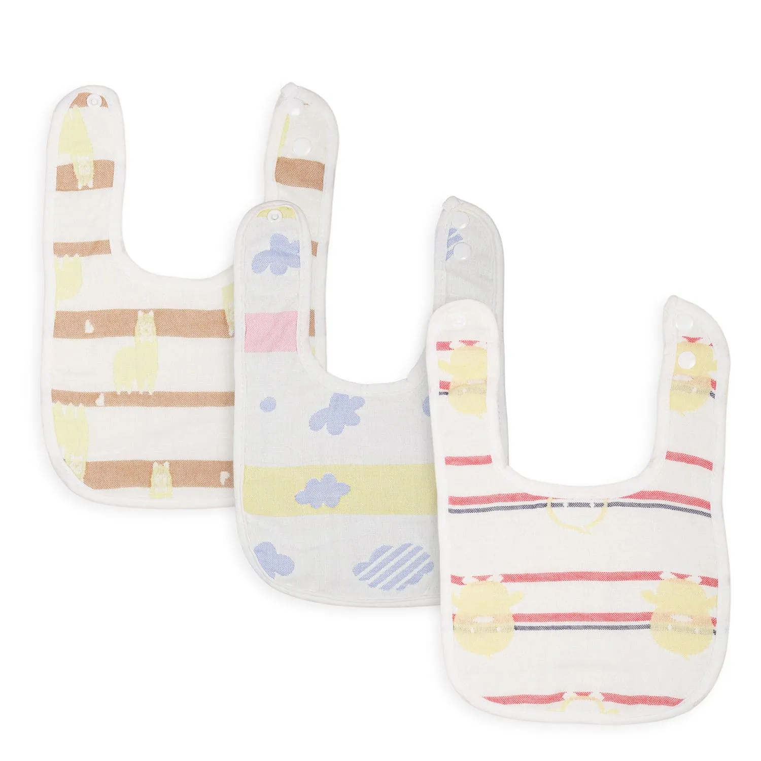 Feeding Bibs Pack Of 3 Cloud Print Multicolour