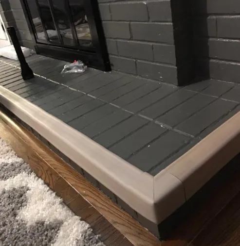 Fireplace Guard Bumpers with Two Corner Protectors, Soften Edges Hearth Pad Kit, Baby Proofing Head Protector, Grey/Beige