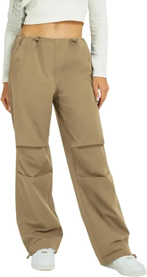 FireSwan Women's Parachute Pants Baggy Cargo Pants Wide Leg Y2K Pants with 4 Pockets Outdoor Travel Casual Hiking