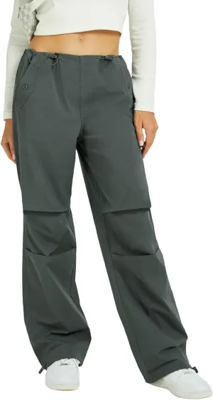 FireSwan Women's Parachute Pants Baggy Cargo Pants Wide Leg Y2K Pants with 4 Pockets Outdoor Travel Casual Hiking