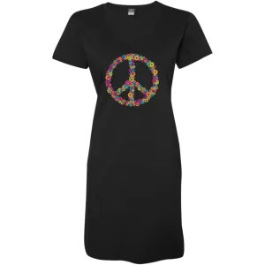 Floral Peace Sign Ladies' V-Neck Cover-Up