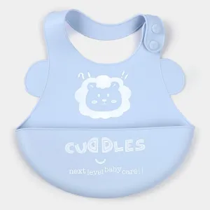 Fold & Go Cuddles Silicon Baby Bib | Blue