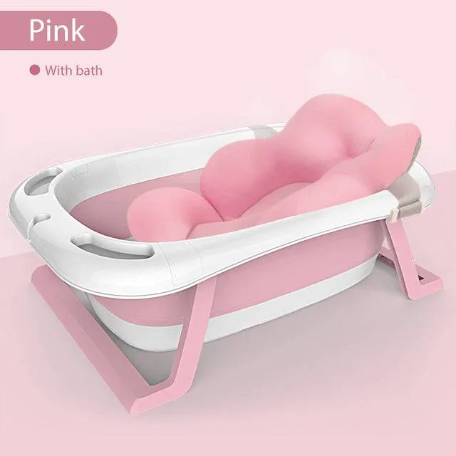 Folding Bathtub for Children - Oversized Baby Bath Tub for Newborns and Toddlers