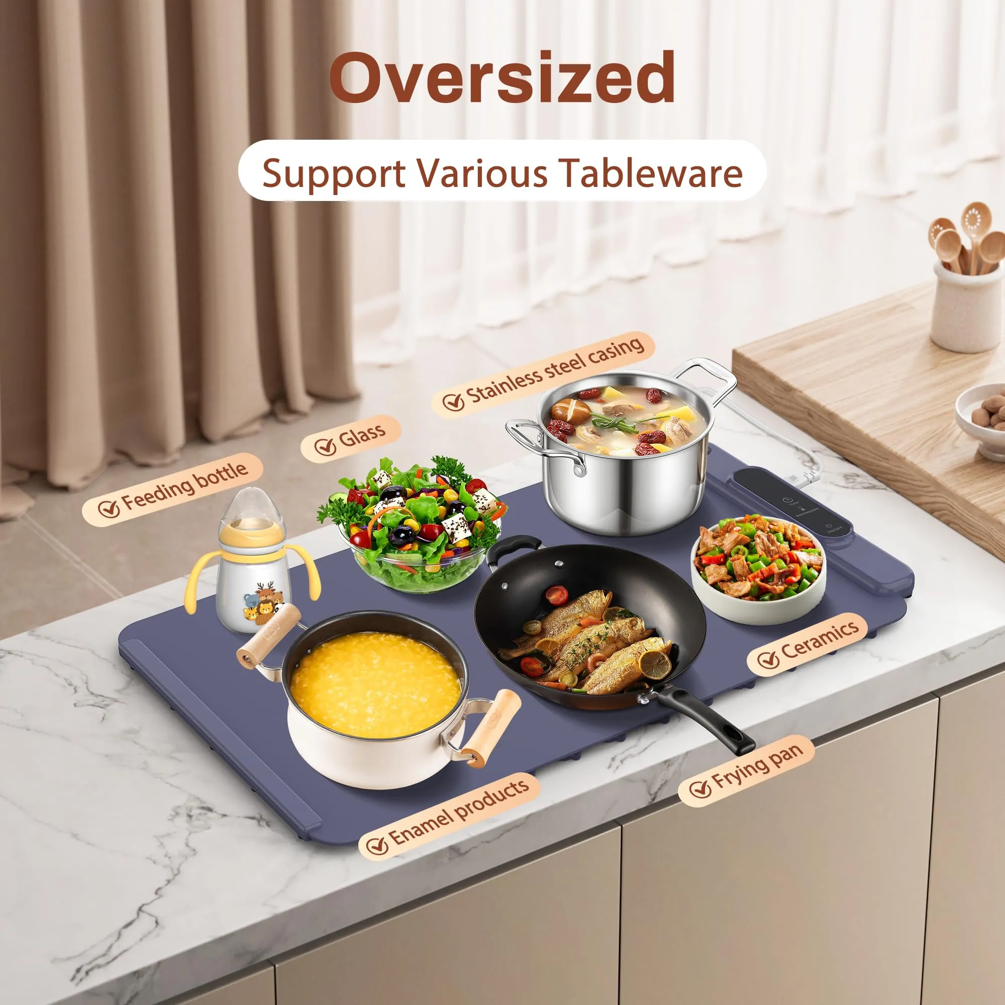 Food Warming Mat with 3 Temperature Settings