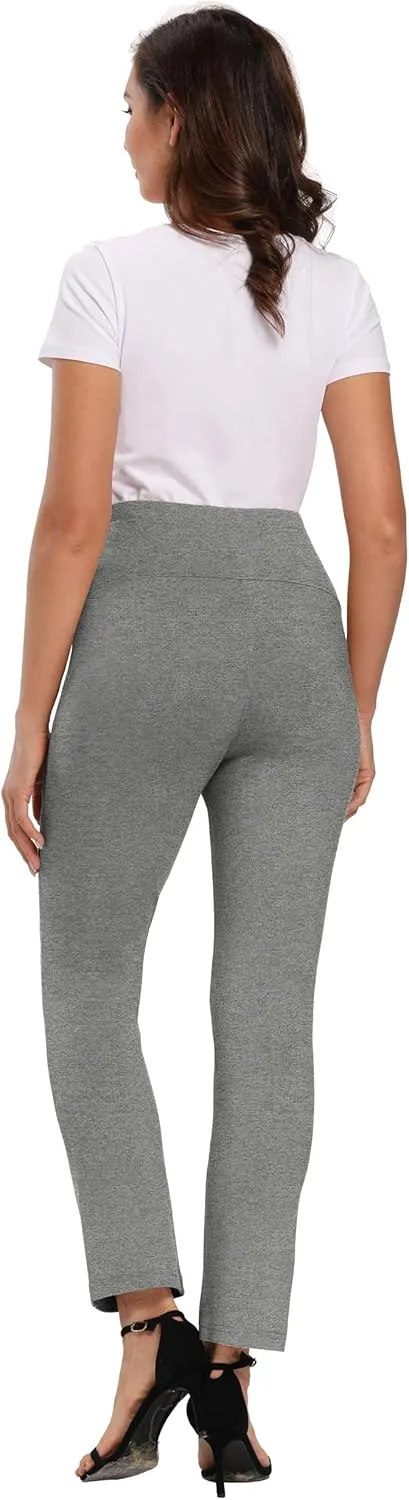 Foucome Women's Maternity Pants for Work Over The Belly Bootcut Dress Pants Stretch Pregnancy Trousers