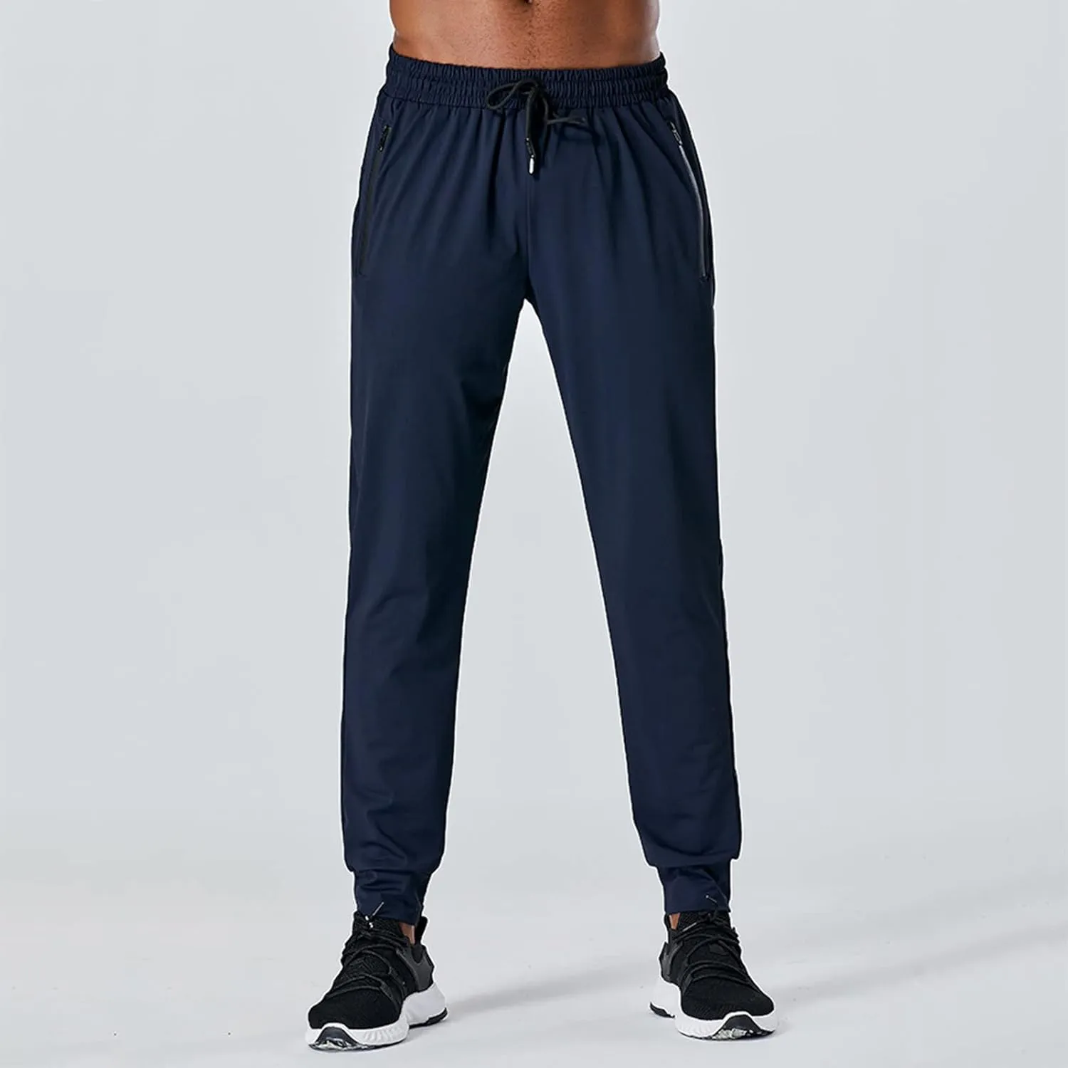 FZVYD Black Chinos Mens Casual Elastic Drawstring Cargo Pants Lightweight Relaxed Fit Cotton Workout Sweatpants 2023