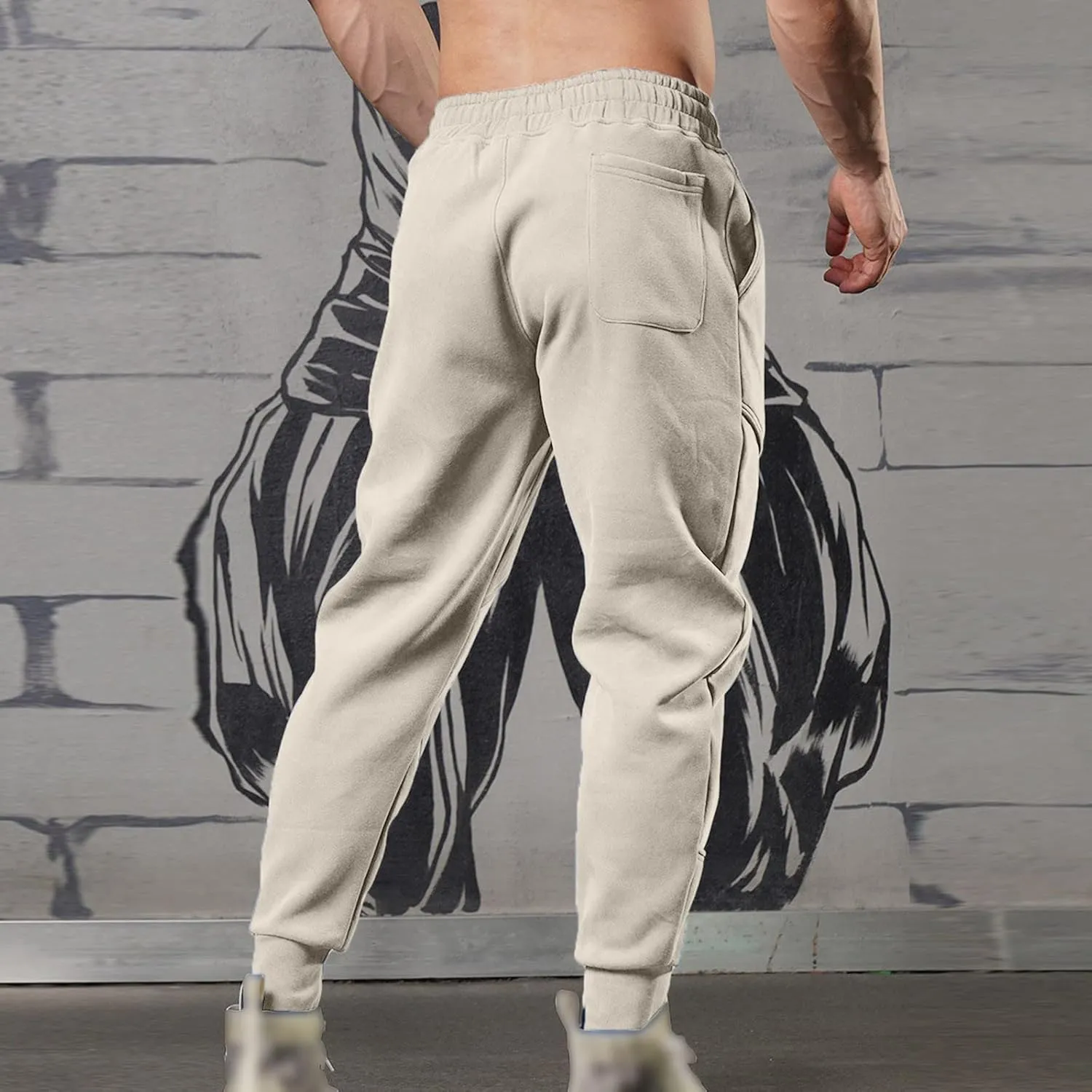 FZVYD Men Jeans Slim Fit Mens Casual Elastic Drawstring Cargo Pants Lightweight Relaxed Fit Cotton Workout Sweatpants 2023
