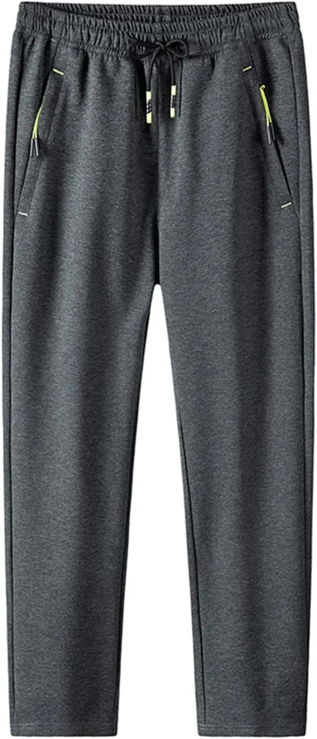 FZVYD Mens Pants Casual Mens Casual Elastic Drawstring Cargo Pants Lightweight Relaxed Fit Cotton Workout Sweatpants 2023
