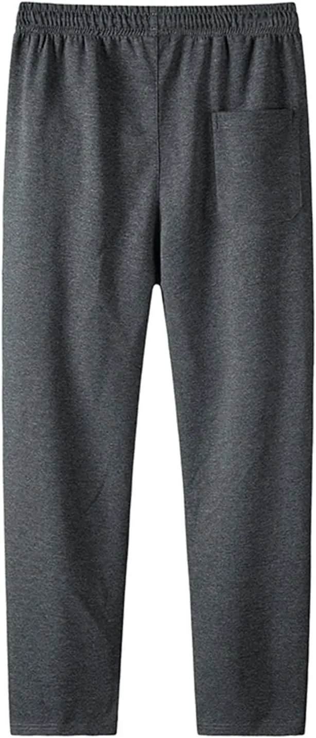 FZVYD Mens Pants Casual Mens Casual Elastic Drawstring Cargo Pants Lightweight Relaxed Fit Cotton Workout Sweatpants 2023