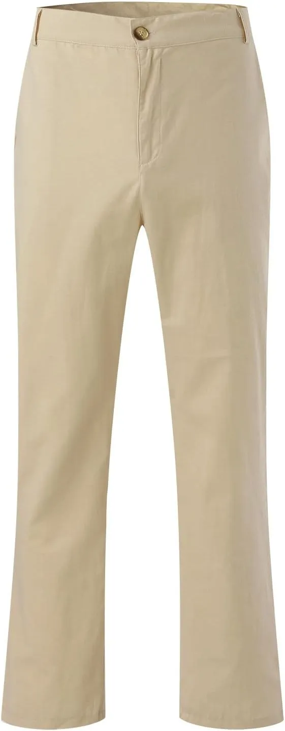 FZVYD Men's Stretch Pants Mens Casual Elastic Drawstring Cargo Pants Lightweight Relaxed Fit Cotton Workout Sweatpants 2023