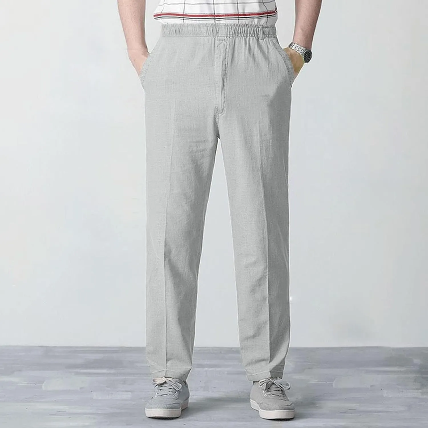 FZVYD Ripped Jeans Men Mens Casual Elastic Drawstring Cargo Pants Lightweight Relaxed Fit Cotton Workout Sweatpants 2023
