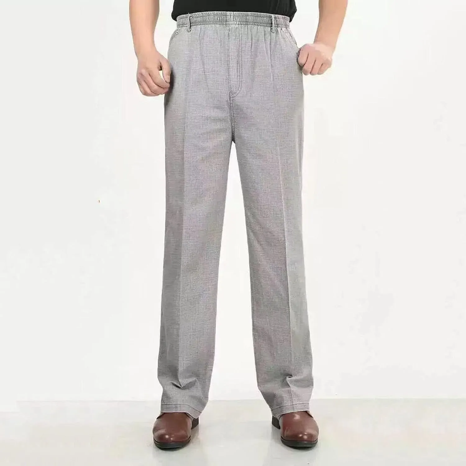 FZVYD Ripped Jeans Men Mens Casual Elastic Drawstring Cargo Pants Lightweight Relaxed Fit Cotton Workout Sweatpants 2023