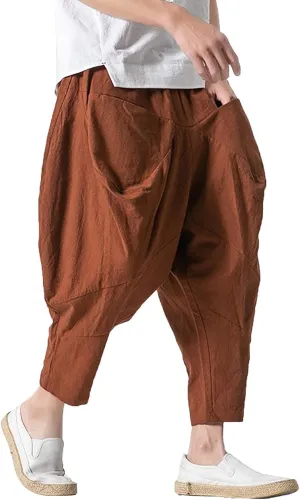 FZVYD Trousers for Men Mens Casual Elastic Drawstring Cargo Pants Lightweight Relaxed Fit Cotton Workout Sweatpants 2023