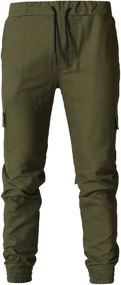 GIERIDUC Men's Twill Relaxed Fit Cargo Pant Wide Leg Tracksuit Bottoms Mens Fashion Dress Pants Black and White Leggings