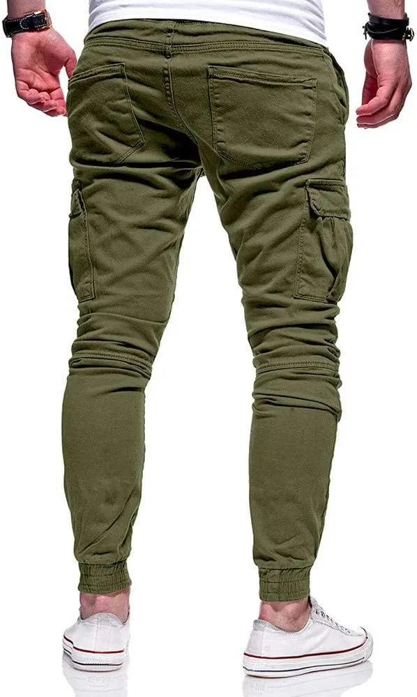 GIERIDUC Men's Twill Relaxed Fit Cargo Pant Wide Leg Tracksuit Bottoms Mens Fashion Dress Pants Black and White Leggings