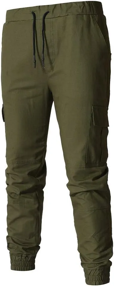 GIERIDUC Men's Twill Relaxed Fit Cargo Pant Wide Leg Tracksuit Bottoms Mens Fashion Dress Pants Black and White Leggings