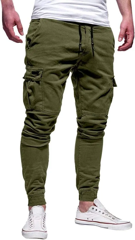 GIERIDUC Men's Twill Relaxed Fit Cargo Pant Wide Leg Tracksuit Bottoms Mens Fashion Dress Pants Black and White Leggings
