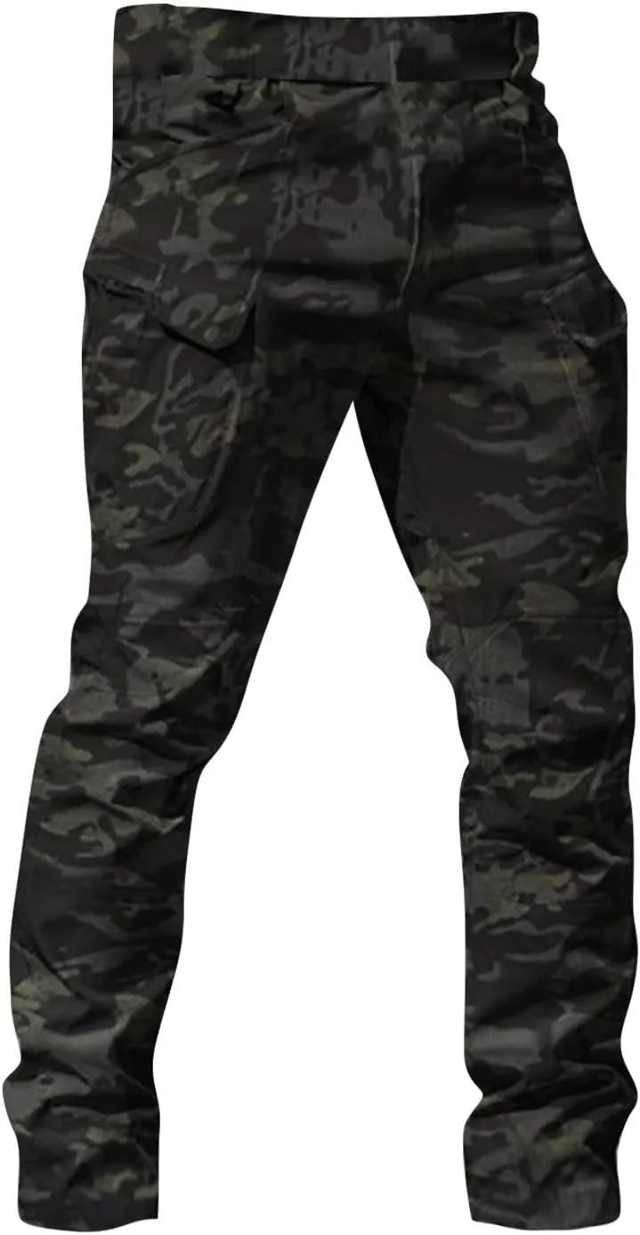 GOFULY Cargo Pants Mens Multi Pockets Relaxed Fit Pants Stretch Casual Pants Big and Tall Y2K Tactical Trousers Convertible