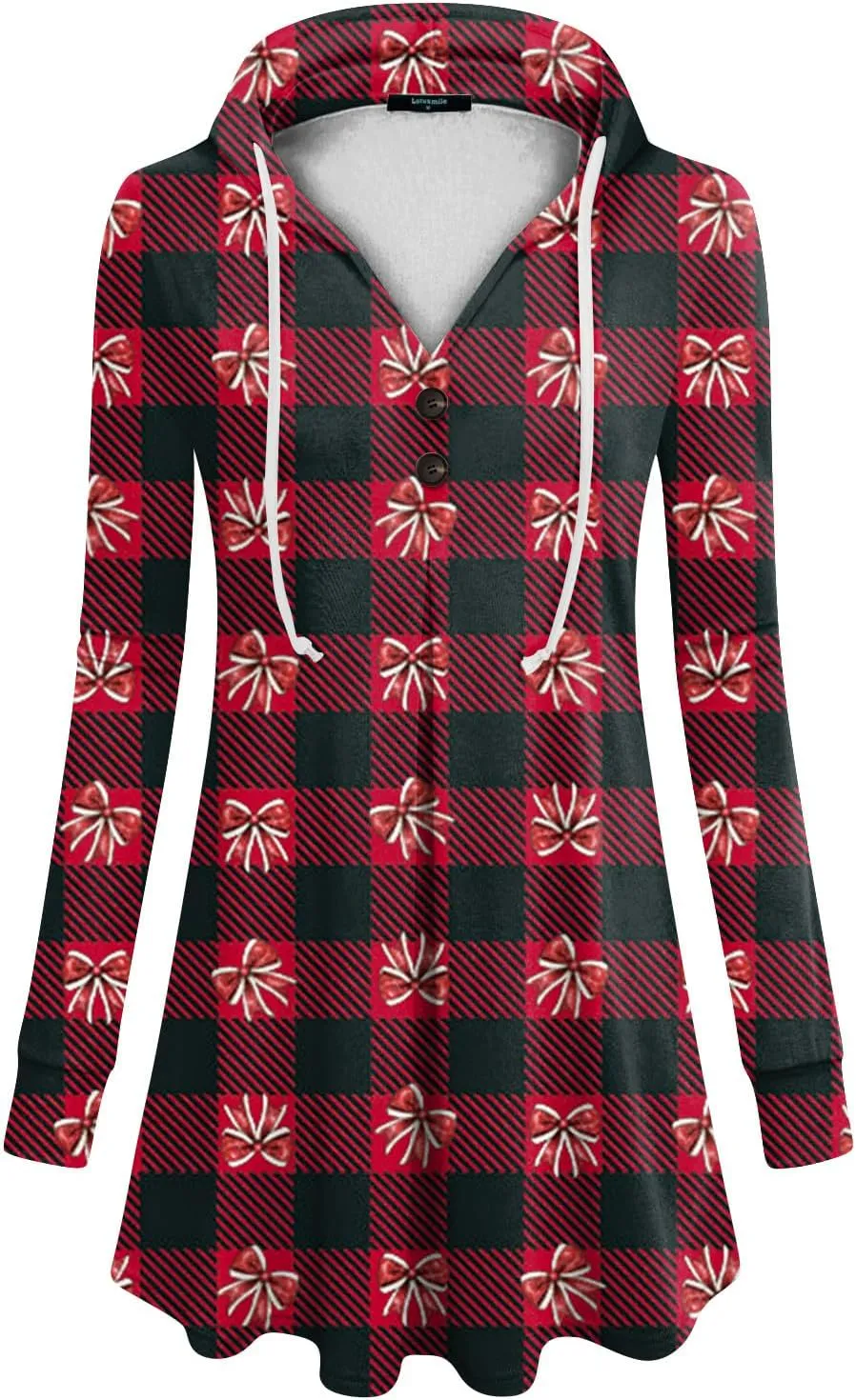 GOFULY Christmas Hoodie Womens Winter Oversized Button Shirt Drawstring Xmas Print Trendy Fall Tunic Tops Christmas Clothes