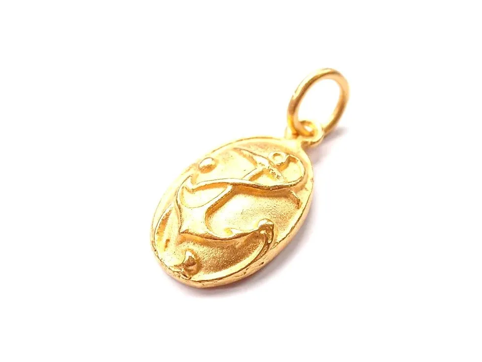 Gold Anchor Shield Charm, Anchor Jewelry, Anchor Charm, Gold Charm, Charm Bracelet, Nautical Jewelry, Nautical Charm, Boat Charm, Ocean
