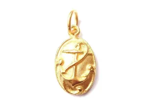 Gold Anchor Shield Charm, Anchor Jewelry, Anchor Charm, Gold Charm, Charm Bracelet, Nautical Jewelry, Nautical Charm, Boat Charm, Ocean