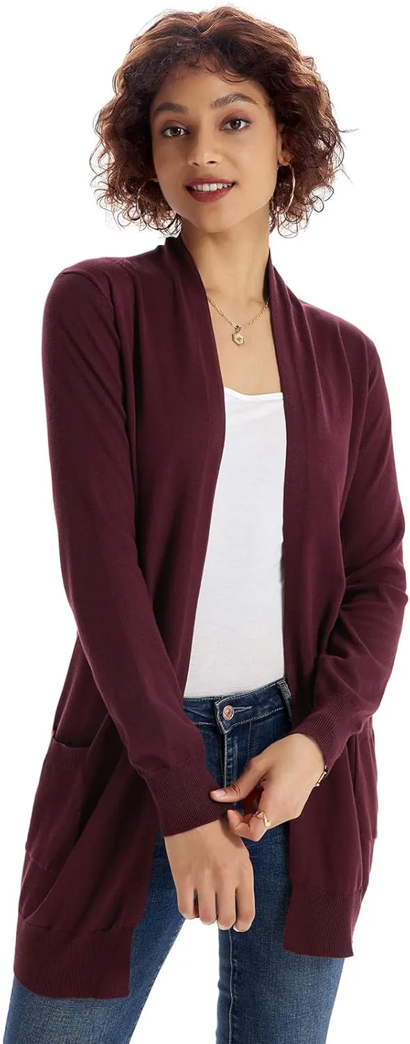 GRACE KARIN Women Lightweight Cardigan Sweaters with Pocket Long Sleeve Shrugs