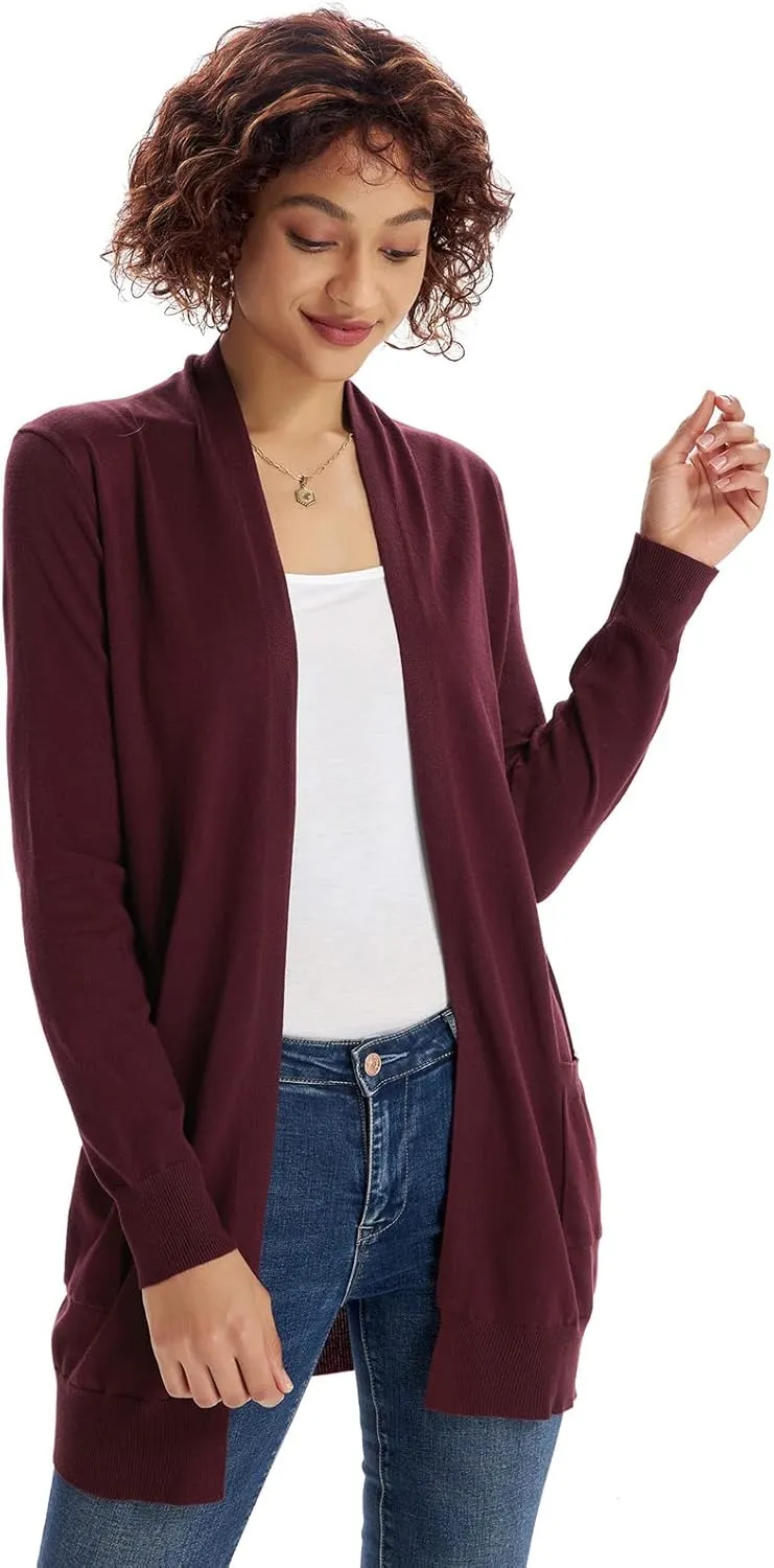 GRACE KARIN Women Lightweight Cardigan Sweaters with Pocket Long Sleeve Shrugs