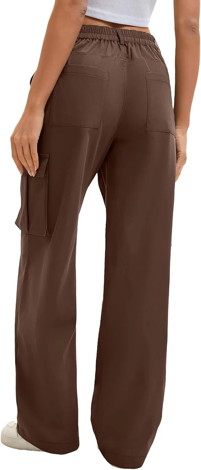 Gracyoga Cargo Pants for Women High Waisted Wide Leg Casual Pants Y2k Streetwear Trousers with 6 Pockets