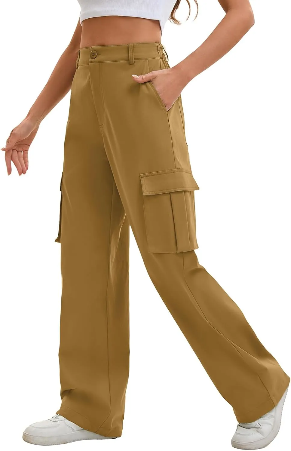 Gracyoga Cargo Pants for Women High Waisted Wide Leg Casual Pants Y2k Streetwear Trousers with 6 Pockets