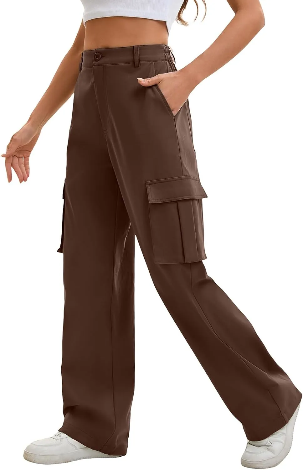 Gracyoga Cargo Pants for Women High Waisted Wide Leg Casual Pants Y2k Streetwear Trousers with 6 Pockets