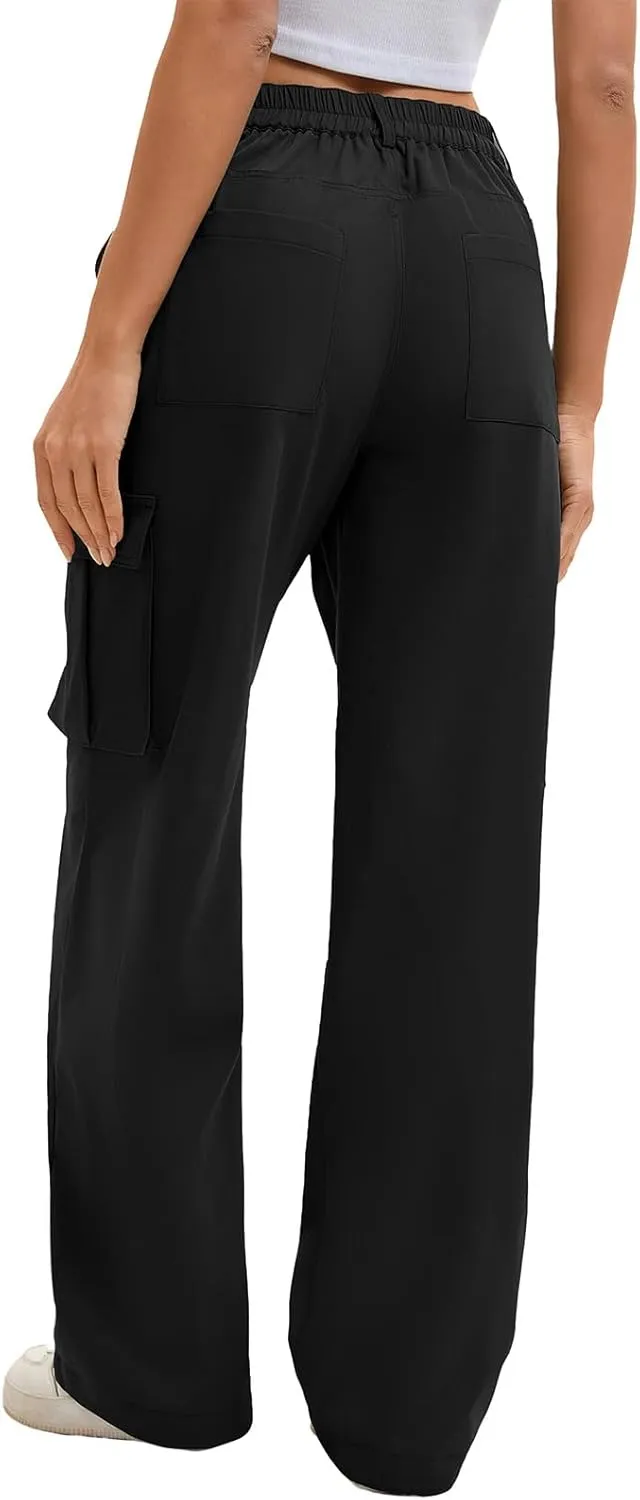 Gracyoga Cargo Pants for Women High Waisted Wide Leg Casual Pants Y2k Streetwear Trousers with 6 Pockets