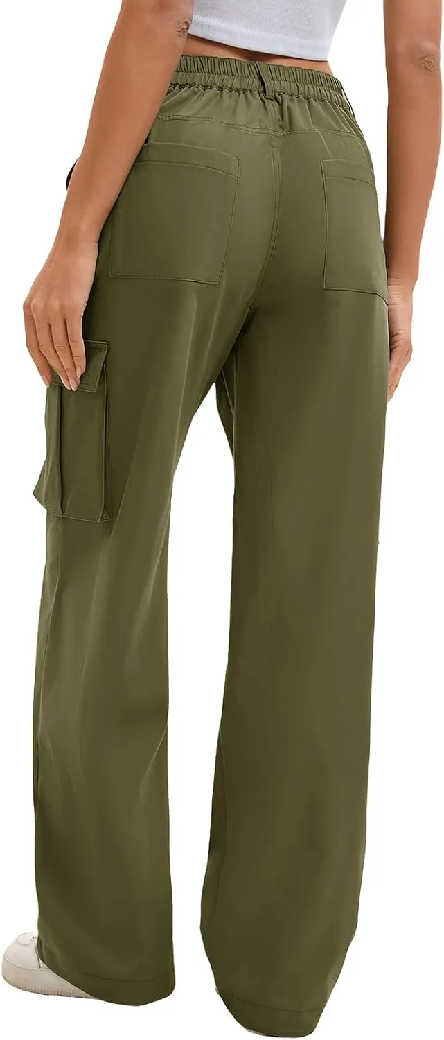 Gracyoga Cargo Pants for Women High Waisted Wide Leg Casual Pants Y2k Streetwear Trousers with 6 Pockets